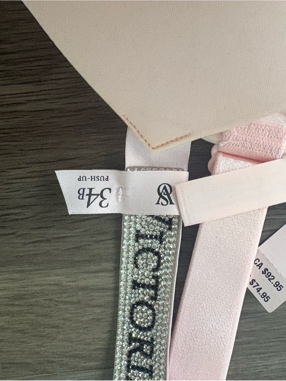 Victoria's Secret Pale Pink Padded Bra with Logo Elastic Straps - Picture 2 of 2
